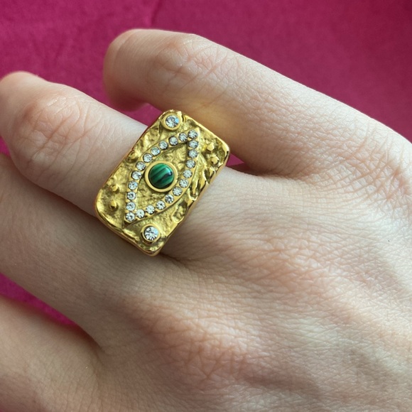 18k Gold Plated Evil Eye Talisman Ring - Picture 2 of 3